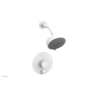 Phylrich 4-189/050 Basic II Smooth Handle Pressure Balance Shower and Diverter Set in White