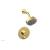 Phylrich 4-189/024 Basic II Smooth Handle Pressure Balance Shower and Diverter Set in Satin Gold