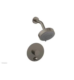 Phylrich 4-189/15A Basic II Smooth Handle Pressure Balance Shower and Diverter Set in Pewter
