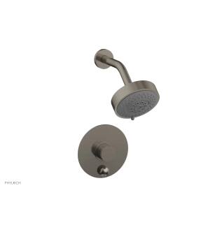 Phylrich 4-188/15A Basic II Knurled Handle Pressure Balance Shower and Diverter Set in Pewter