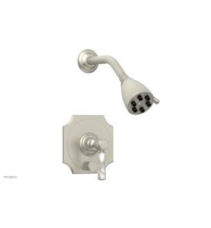 Phylrich 4-163/15B Henri Marble Handle Pressure Balance Shower and Diverter Set in Brushed Nickel