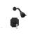 Phylrich 4-163/040 Henri Marble Handle Pressure Balance Shower and Diverter Set in Black