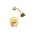 Phylrich 4-163/024 Henri Marble Handle Pressure Balance Shower and Diverter Set in Satin Gold