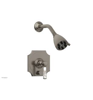 Phylrich 4-163/15A Henri Marble Handle Pressure Balance Shower and Diverter Set in Pewter