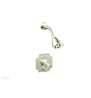Phylrich 4-161/15B Henri Cross Handle Pressure Balance Shower and Diverter Set in Brushed Nickel