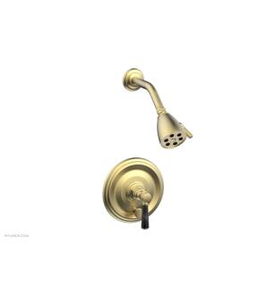Phylrich 4-160/24B Hex Traditional Lever Handle Pressure Balance Shower and Diverter Set in Gold