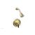 Phylrich 4-160/24B Hex Traditional Lever Handle Pressure Balance Shower and Diverter Set in Gold