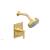 Phylrich 4-154/24B Hex Modern Lever Handle Pressure Balance Shower and Diverter Set in Gold