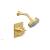 Phylrich 4-153/24B Hex Modern Cross Handle Pressure Balance Shower and Diverter Set in Gold