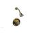 Phylrich 4-151/047 Hex Traditional Cross Handle Pressure Balance Shower and Diverter Set in Brass/Antique Brass