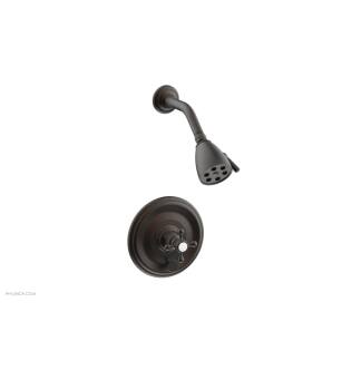 Phylrich 4-151/10B Hex Traditional Cross Handle Pressure Balance Shower and Diverter Set in Distressed Bronze/Oil Rubbed Bronze