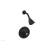 Phylrich 4-151/040 Hex Traditional Cross Handle Pressure Balance Shower and Diverter Set in Black