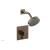 Phylrich 4-148/047 Stria Cube Handle Pressure Balance Shower and Diverter Set in Brass/Antique Brass
