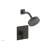 Phylrich 4-148/10B Stria Cube Handle Pressure Balance Shower and Diverter Set in Distressed Bronze/Oil Rubbed Bronze