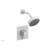 Phylrich 4-148/050 Stria Cube Handle Pressure Balance Shower and Diverter Set in White