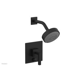 Phylrich 4-147/040 Stria Lever Handle Pressure Balance Shower Set and Diverter in Black