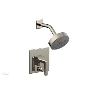 Phylrich 4-147/014 Stria Lever Handle Pressure Balance Shower Set and Diverter in Polished Nickel