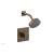 Phylrich 291-24/047 Stria Cube Handle Pressure Balance Shower Set in Brass/Antique Brass