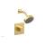 Phylrich 291-24/24B Stria Cube Handle Pressure Balance Shower Set in Gold