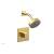 Phylrich 291-24/024 Stria Cube Handle Pressure Balance Shower Set in Satin Gold