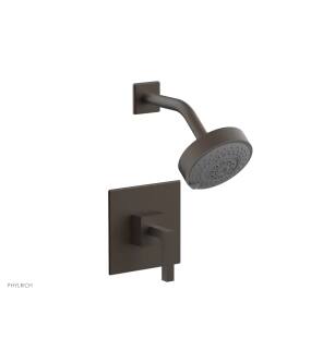 Phylrich 291-22/10B Stria Lever Handle Pressure Balance Shower Set in Distressed Bronze/Oil Rubbed Bronze