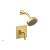 Phylrich 291-22/24B Stria Lever Handle Pressure Balance Shower Set in Gold