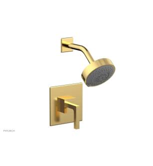 Phylrich 291-22/024 Stria Lever Handle Pressure Balance Shower Set in Satin Gold