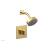 Phylrich 290-24/024 Mix Cube Handle Pressure Balance Shower Set in Satin Gold