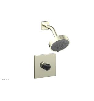 Phylrich 230S-23/15B Basic II Marble Handle Pressure Balance Shower Set in Brushed Nickel