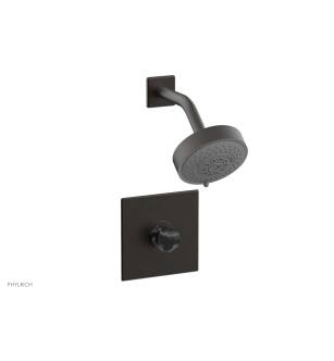 Phylrich 230S-23/10B Basic II Marble Handle Pressure Balance Shower Set in Distressed Bronze/Oil Rubbed Bronze