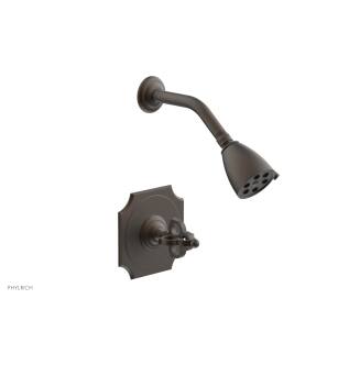 Phylrich 163-21/10B Couronne Cross Handle Pressure Balance Shower Set in Distressed Bronze/Oil Rubbed Bronze