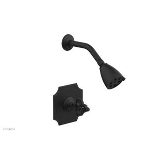 Phylrich 163-21/040 Couronne Cross Handle Pressure Balance Shower Set in Black