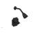 Phylrich 163-21/040 Couronne Cross Handle Pressure Balance Shower Set in Black