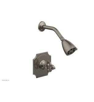 Phylrich 163-21/15A Couronne Cross Handle Pressure Balance Shower Set in Pewter