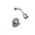 Phylrich 163-21/26D Couronne Cross Handle Pressure Balance Shower Set in Satin Chrome