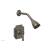 Phylrich 162-22/15A Marvelle Lever Handle Pressure Balance Shower Set in Pewter