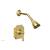 Phylrich 162-22/024 Marvelle Lever Handle Pressure Balance Shower Set in Satin Gold