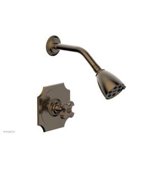 Phylrich 162-21/047 Marvelle Cross Handle Pressure Balance Shower Set in Brass/Antique Brass