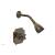 Phylrich 162-21/047 Marvelle Cross Handle Pressure Balance Shower Set in Brass/Antique Brass
