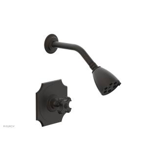 Phylrich 162-21/10B Marvelle Cross Handle Pressure Balance Shower Set in Distressed Bronze/Oil Rubbed Bronze