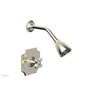 Phylrich 162-21/015 Marvelle Cross Handle Pressure Balance Shower Set in Satin Nickel
