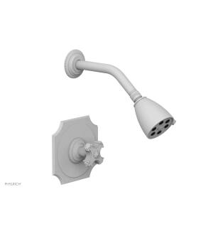 Phylrich 162-21/050 Marvelle Cross Handle Pressure Balance Shower Set in White