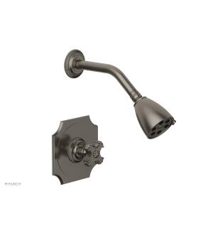 Phylrich 162-21/15A Marvelle Cross Handle Pressure Balance Shower Set in Pewter
