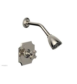 Phylrich 162-21/014 Marvelle Cross Handle Pressure Balance Shower Set in Polished Nickel