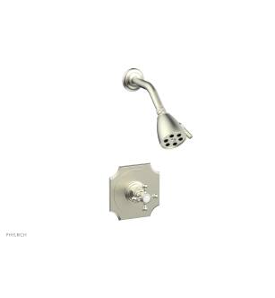 Phylrich 161-21/015 Henri Cross Handle Pressure Balance Shower Set in Satin Nickel