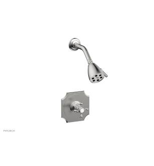 Phylrich 161-21/26D Henri Cross Handle Pressure Balance Shower Set in Satin Chrome