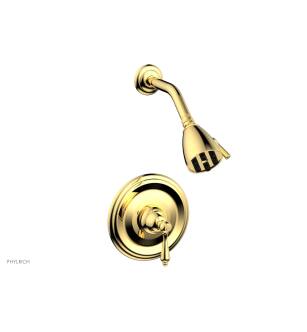Phylrich DPB3100/025 Revere & Savannah Straight Handle Pressure Balance Shower Set in Polished Gold
