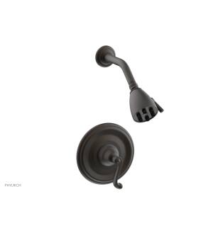 Phylrich DPB3102/10B Revere & Savannah Curved Handle Pressure Balance Shower Set in Distressed Bronze/Oil Rubbed Bronze