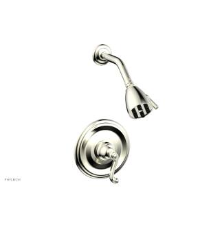Phylrich DPB3102/015 Revere & Savannah Curved Handle Pressure Balance Shower Set in Satin Nickel
