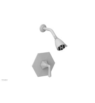 Phylrich PB3170/050 Lee Verre & La Crosse Lever Handle Pressure Balance Shower Set in White